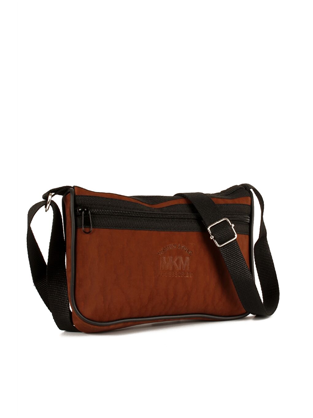 Kahverengi Kendinden Desenli Kadın Omuz Çantası-1