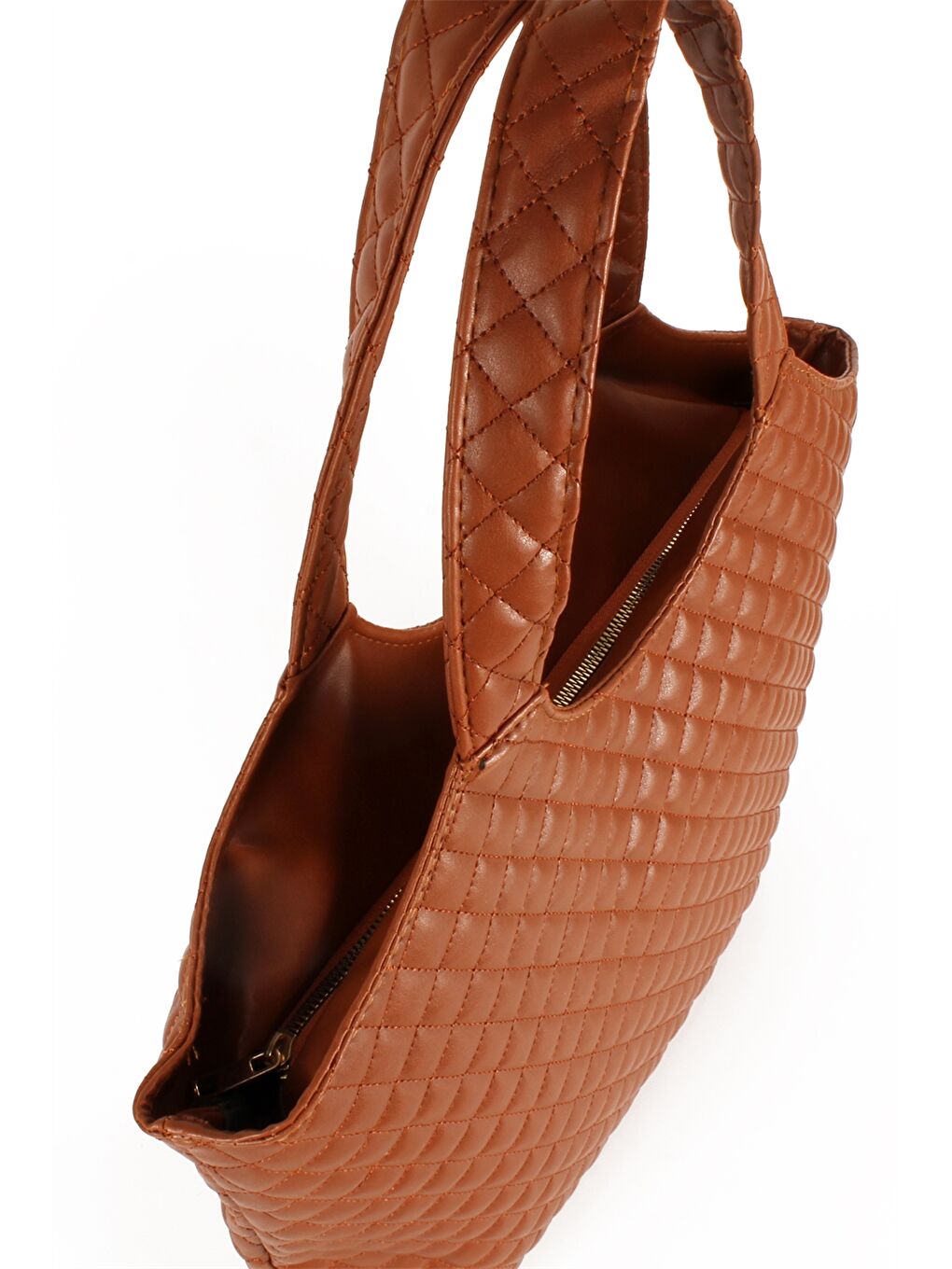 Kahverengi Deri Görünümlü Kadın El Çantası-1