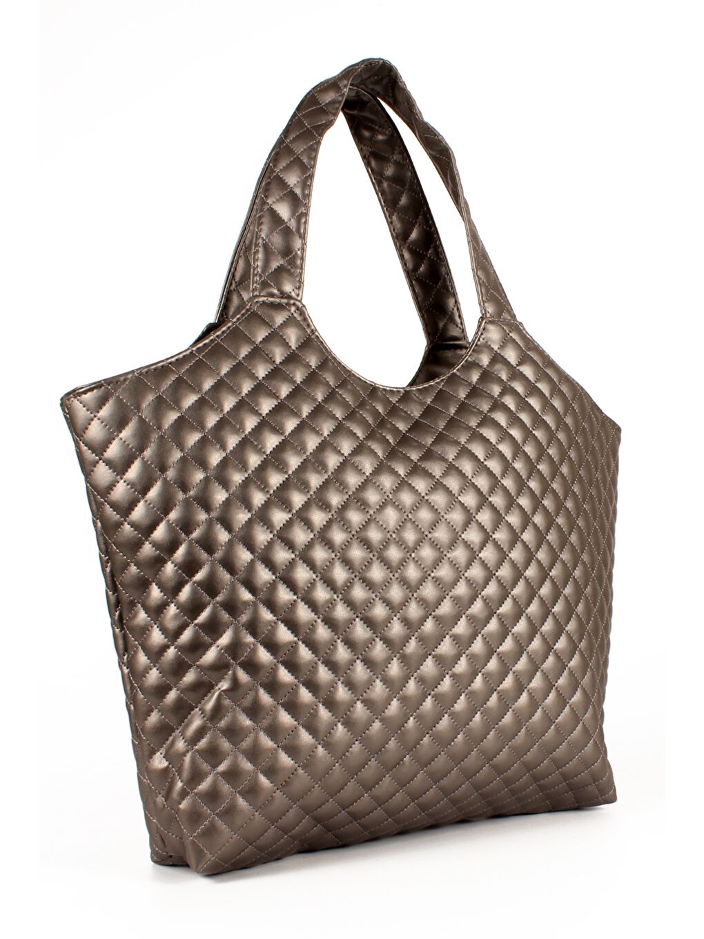 Gri Deri Görünümlü Kadın El Çantası