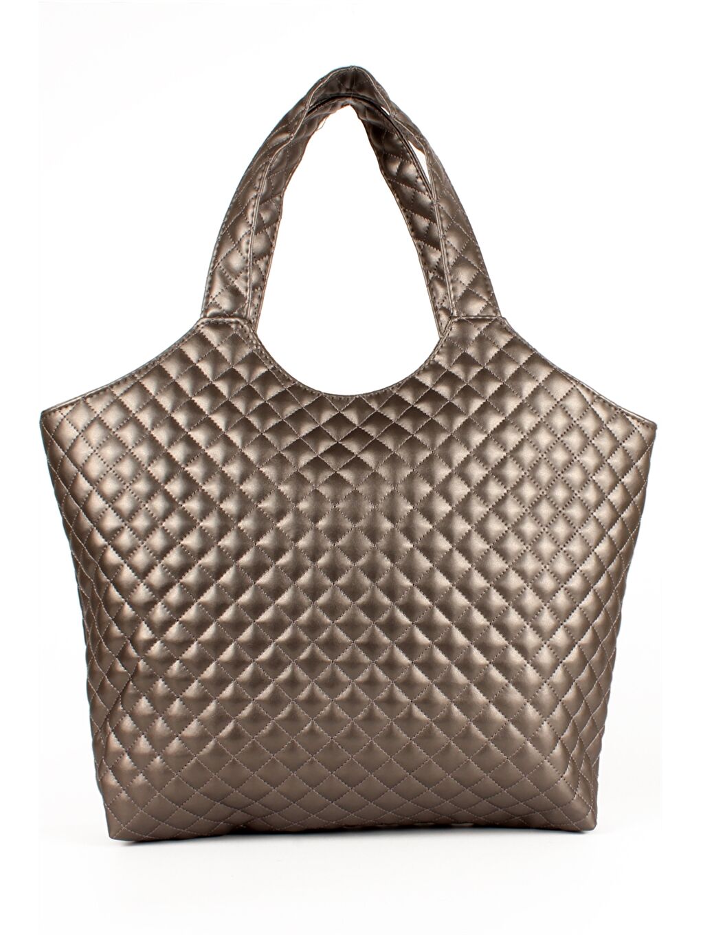 Gri Deri Görünümlü Kadın El Çantası-2