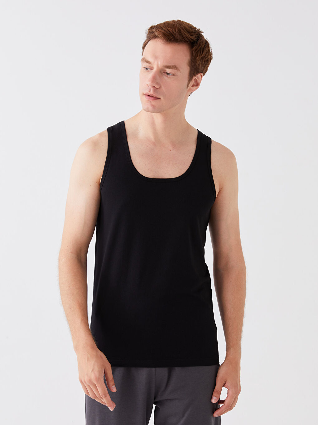 Crew Neck Sleeveless Cotton Men's Vest-1