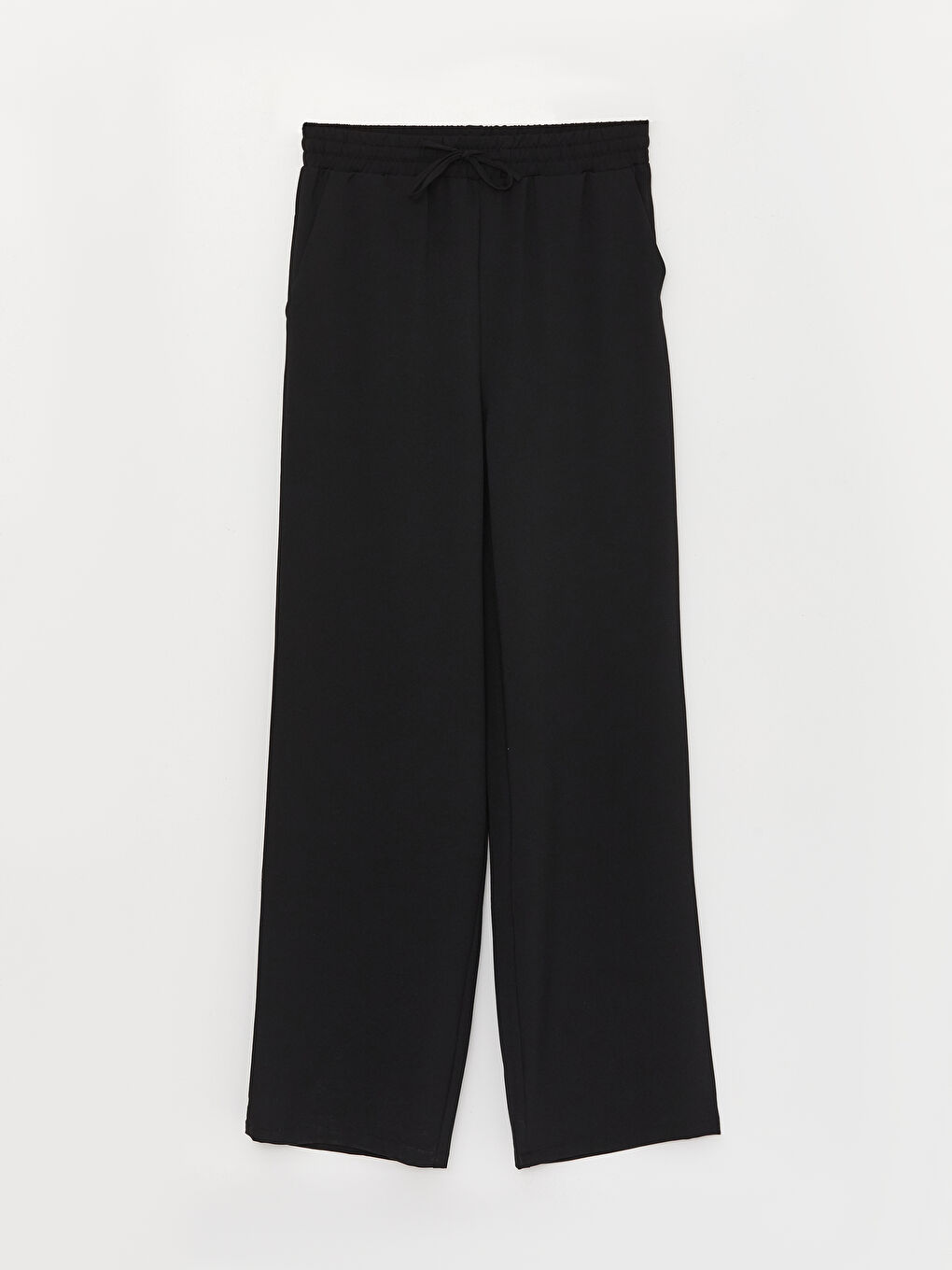 Siyah Loose Fit Krep Kadın Pantolon-6