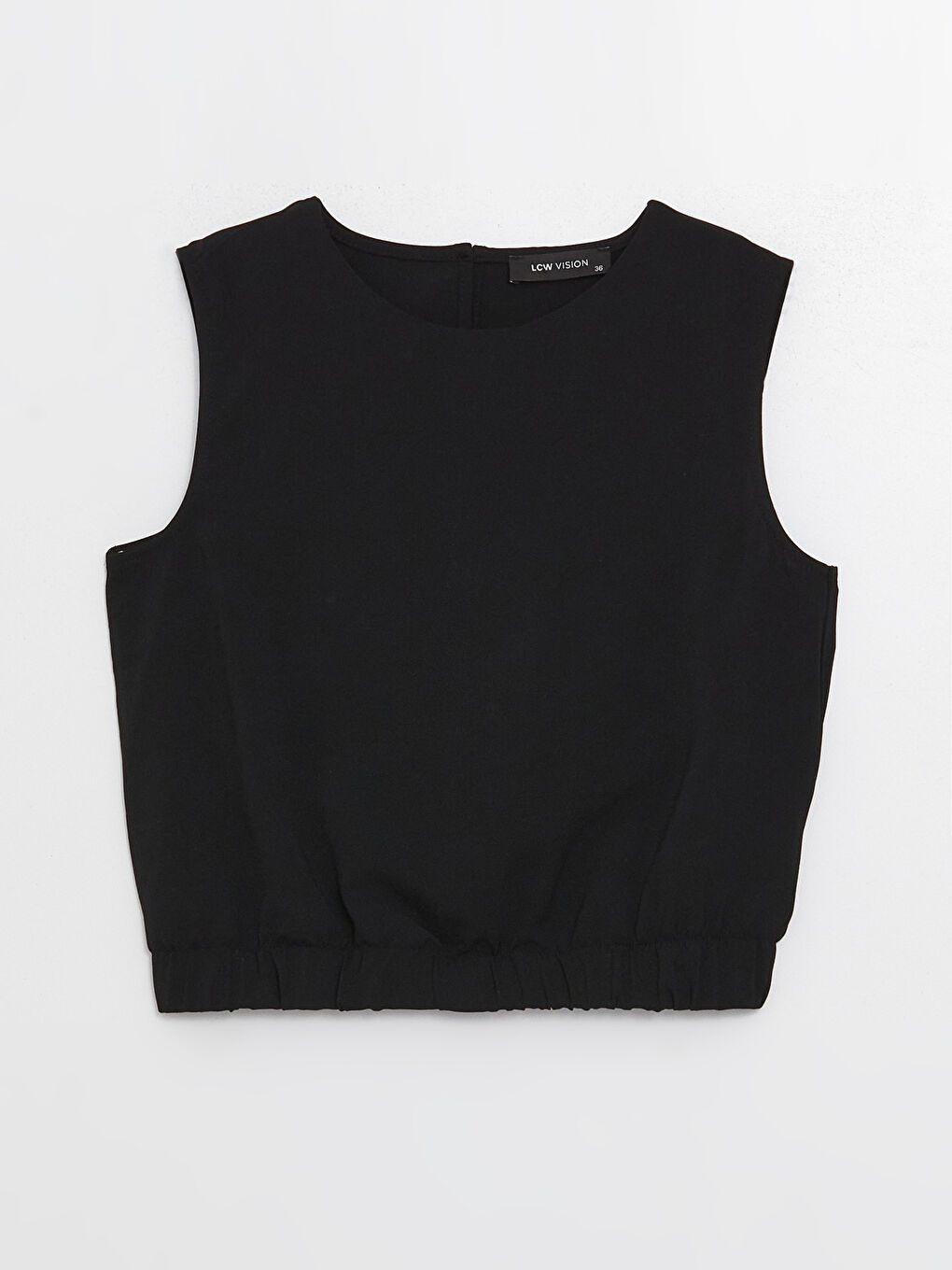 Crew Neck Plain Crop Women's Blouse -S3J857Z8-CVL