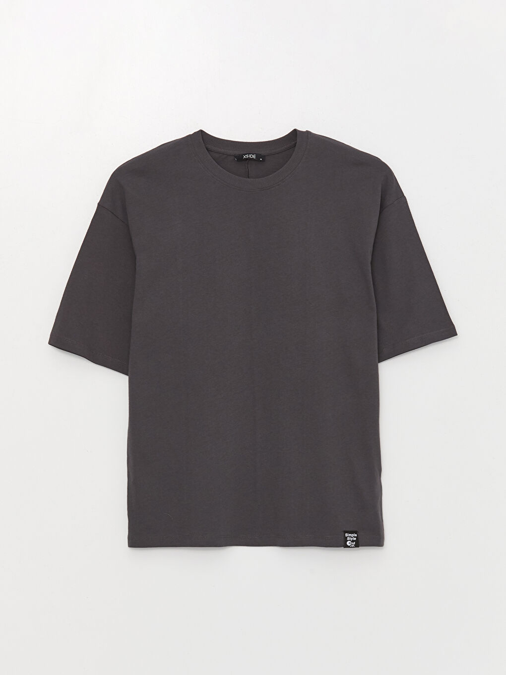 XSIDE Antrasit Bisiklet Yaka Kısa Kollu Erkek Tişört - S3J896Z8