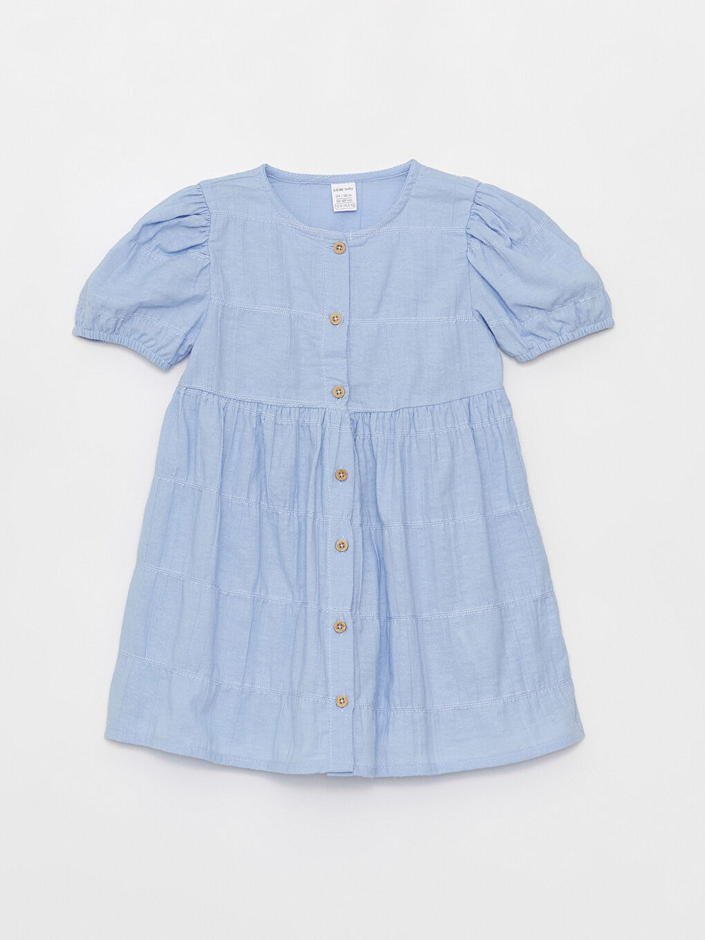 Lila Bisiklet Yaka Kısa Kollu Kız Bebek Elbise Anne - Kız Kombini-4