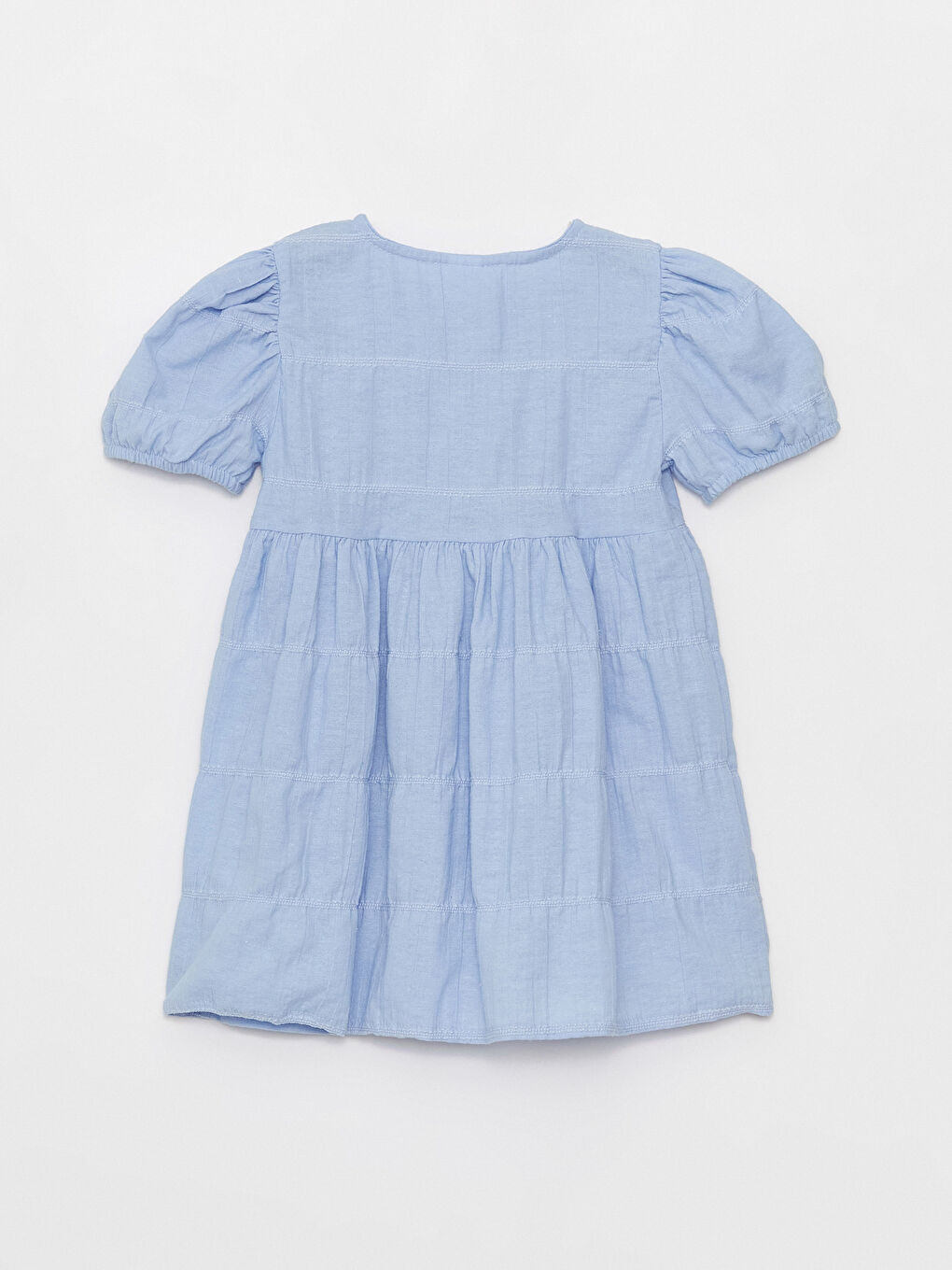 Lila Bisiklet Yaka Kısa Kollu Kız Bebek Elbise Anne - Kız Kombini-5