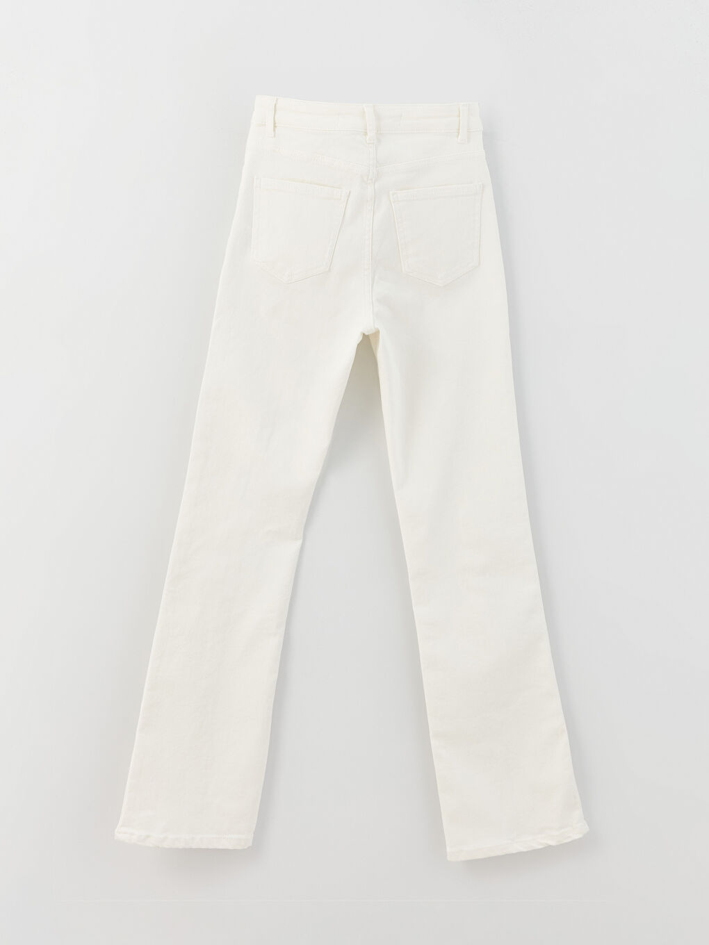 Beyaz Straight Fit Kadın Jean Pantolon-6