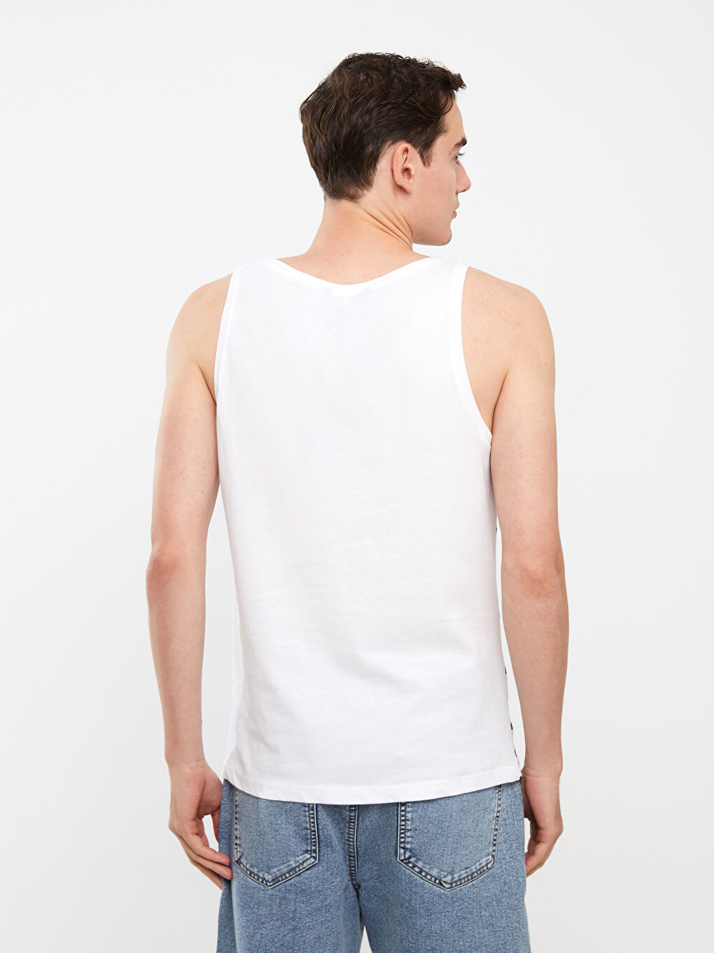 Crew Neck Striped Men's Sleeveless T-Shirt-4