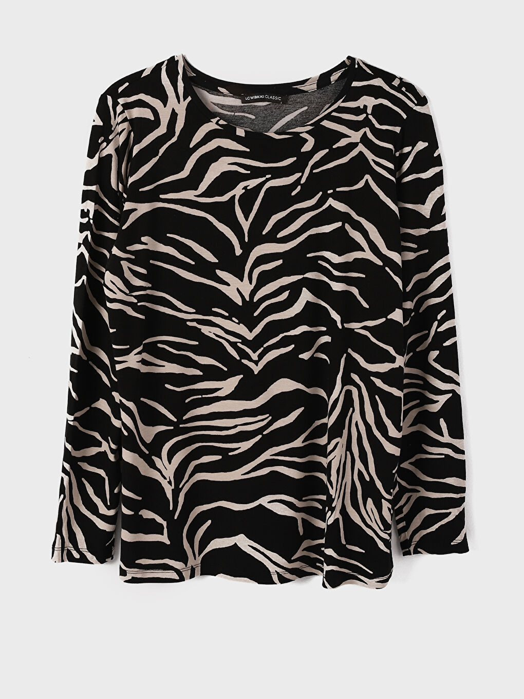 Crew Neck Patterned Women's Blouse