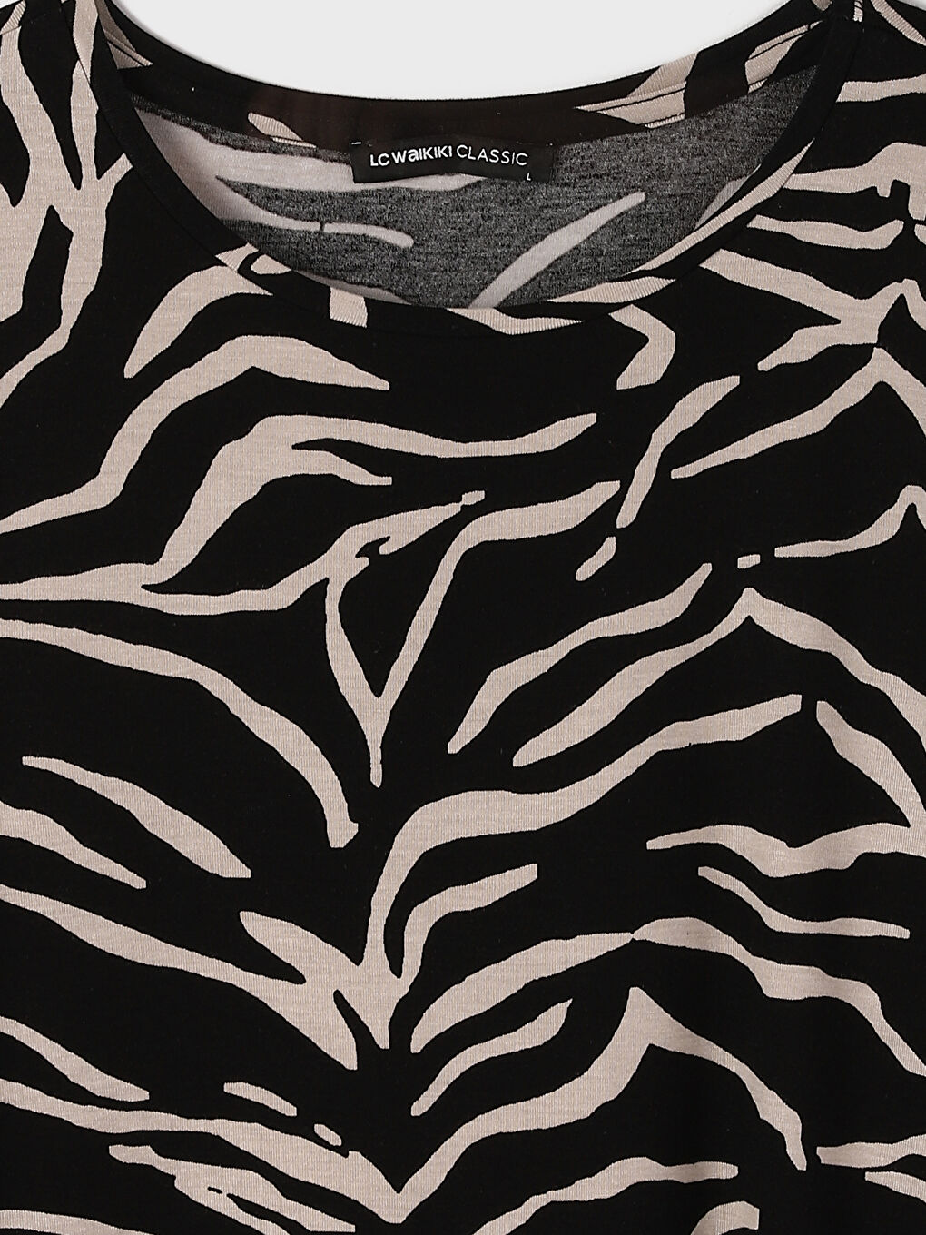 Crew Neck Patterned Women's Blouse-2