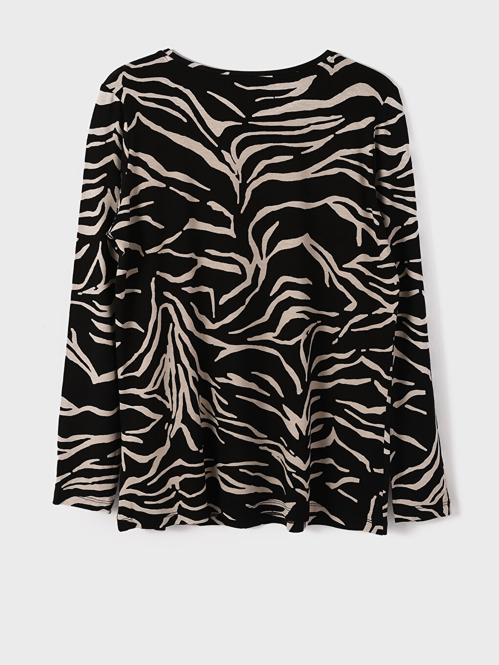 Crew Neck Patterned Women's Blouse-3