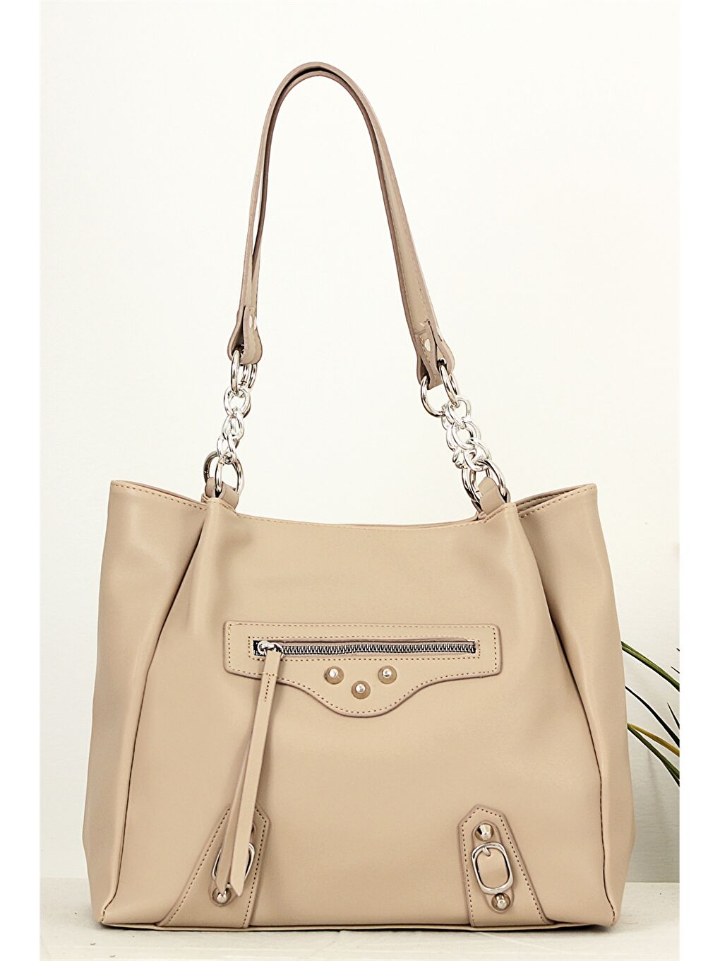 Kahverengi Suni Deri Kadın Omuz Çantası