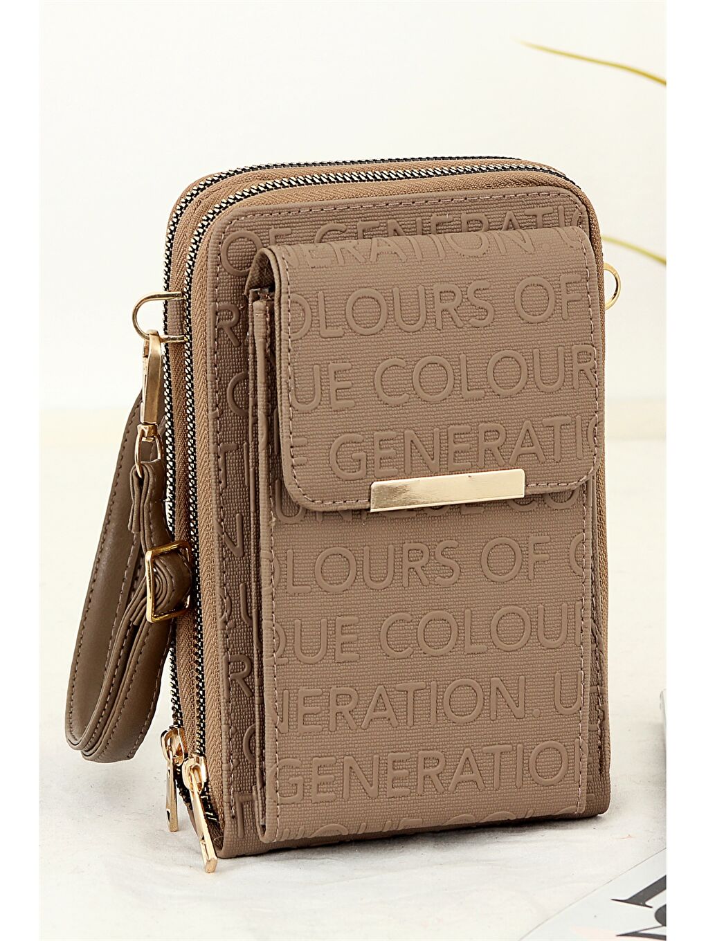 Kahverengi Fermuarlı Kadın El Çantası