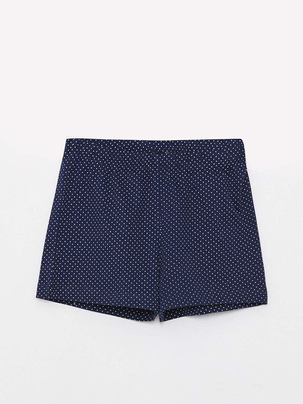 Lacivert Bisiklet Yaka Baskılı Kız Çocuk Şortlu Pijama Takımı-2