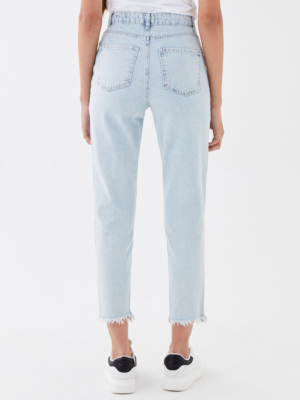 LC Waikiki Mom Fit Ripped Detail Women's Jeans -S3JA45Z8-311