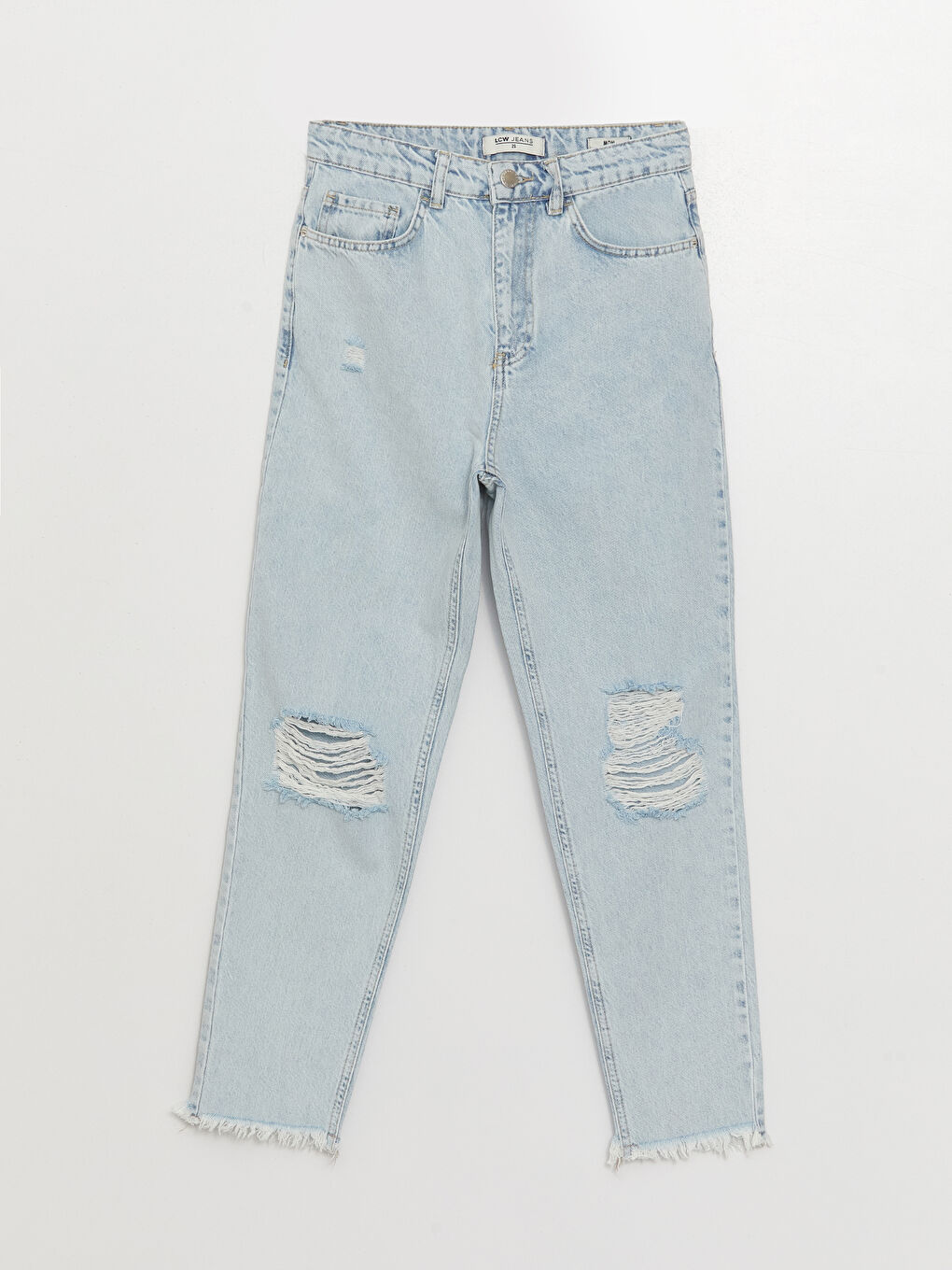 LC Waikiki Mom Fit Ripped Detail Women's Jeans -S3JA45Z8-311