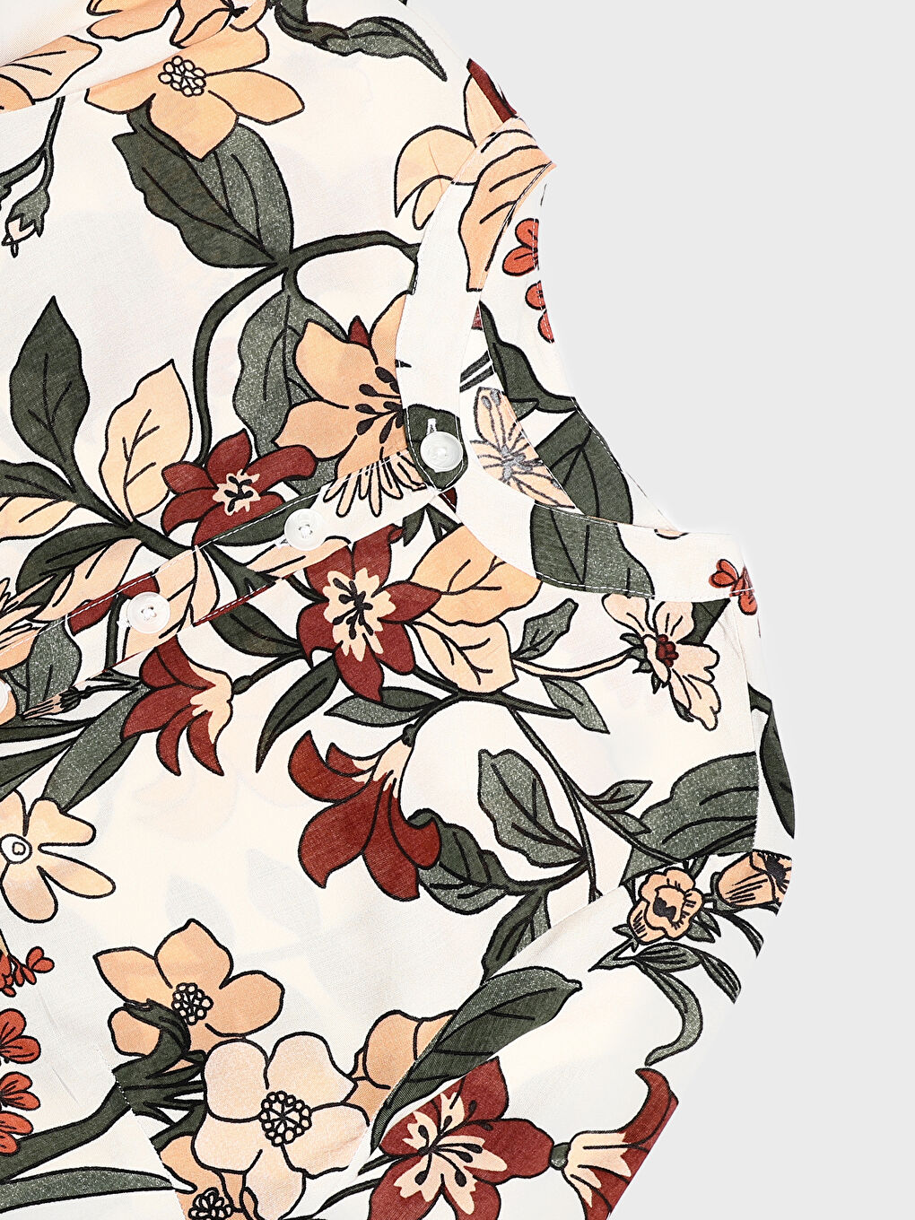 Grandad Collar Patterned Long Sleeve Poplin Women's Dress-3