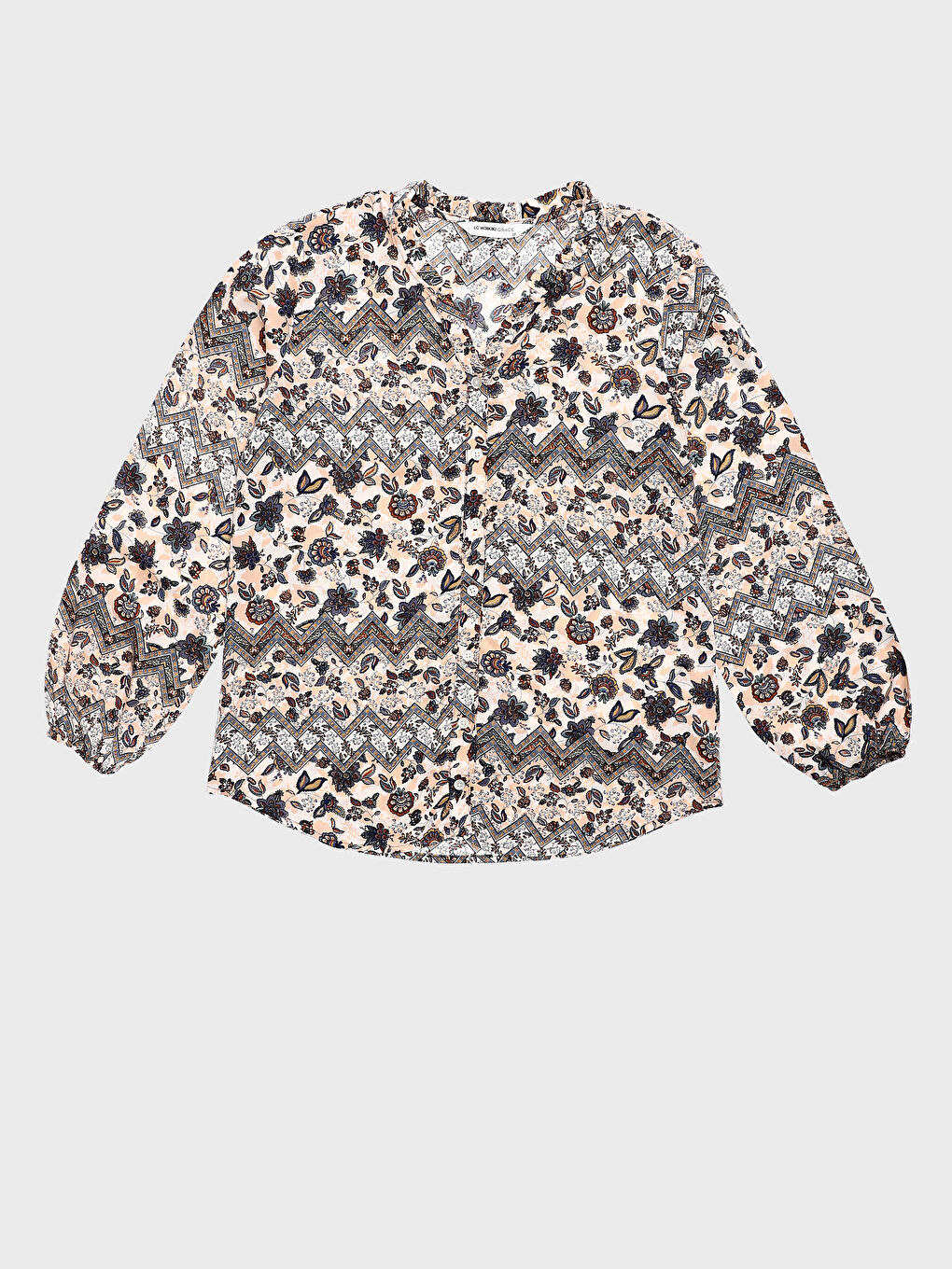 Regular Fit Flower Printed Long Sleeve Poplin Shirt