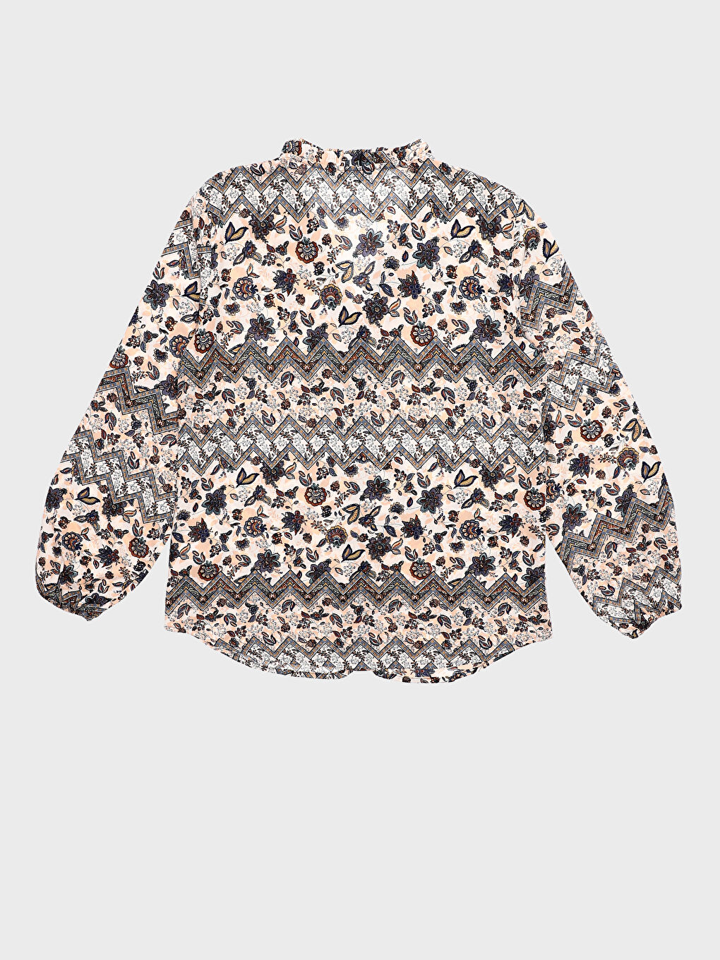 Regular Fit Flower Printed Long Sleeve Poplin Shirt-1