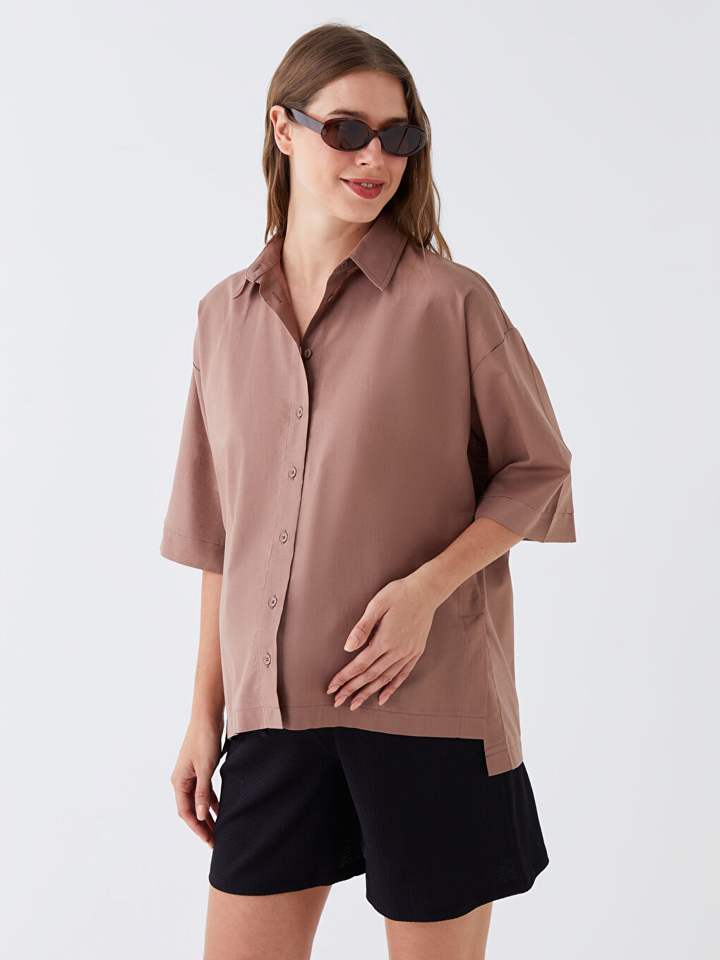 Plain Poplin Maternity Shirt -S3JA81Z8-GWJ