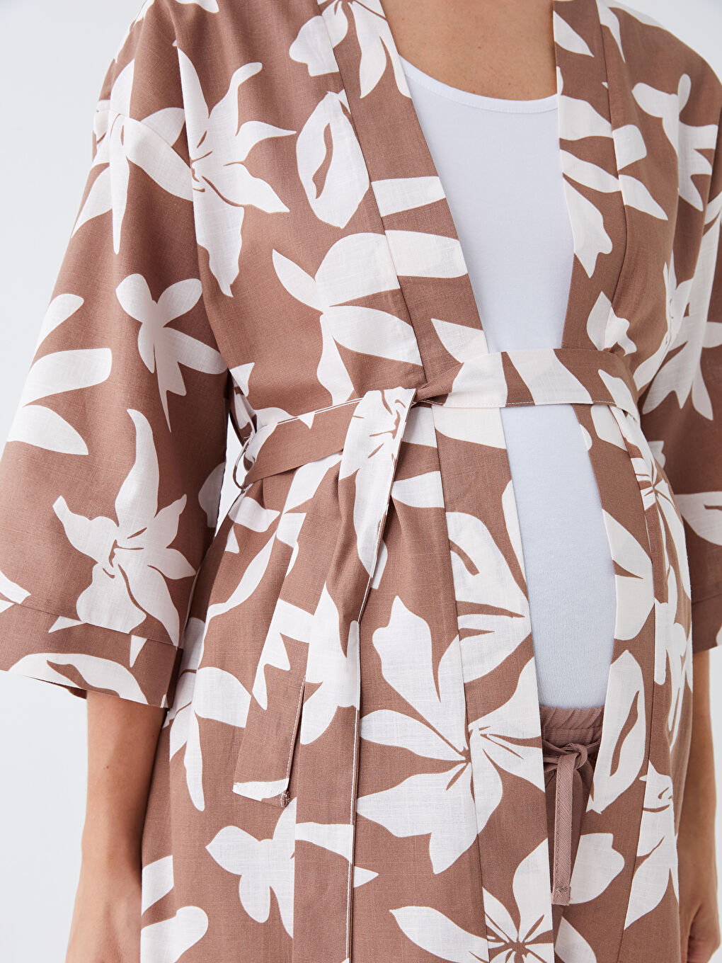 یاخەی شال کیمۆنۆی خانەداری گوڵدار بۆ ئافرەتانی دووگیان-3