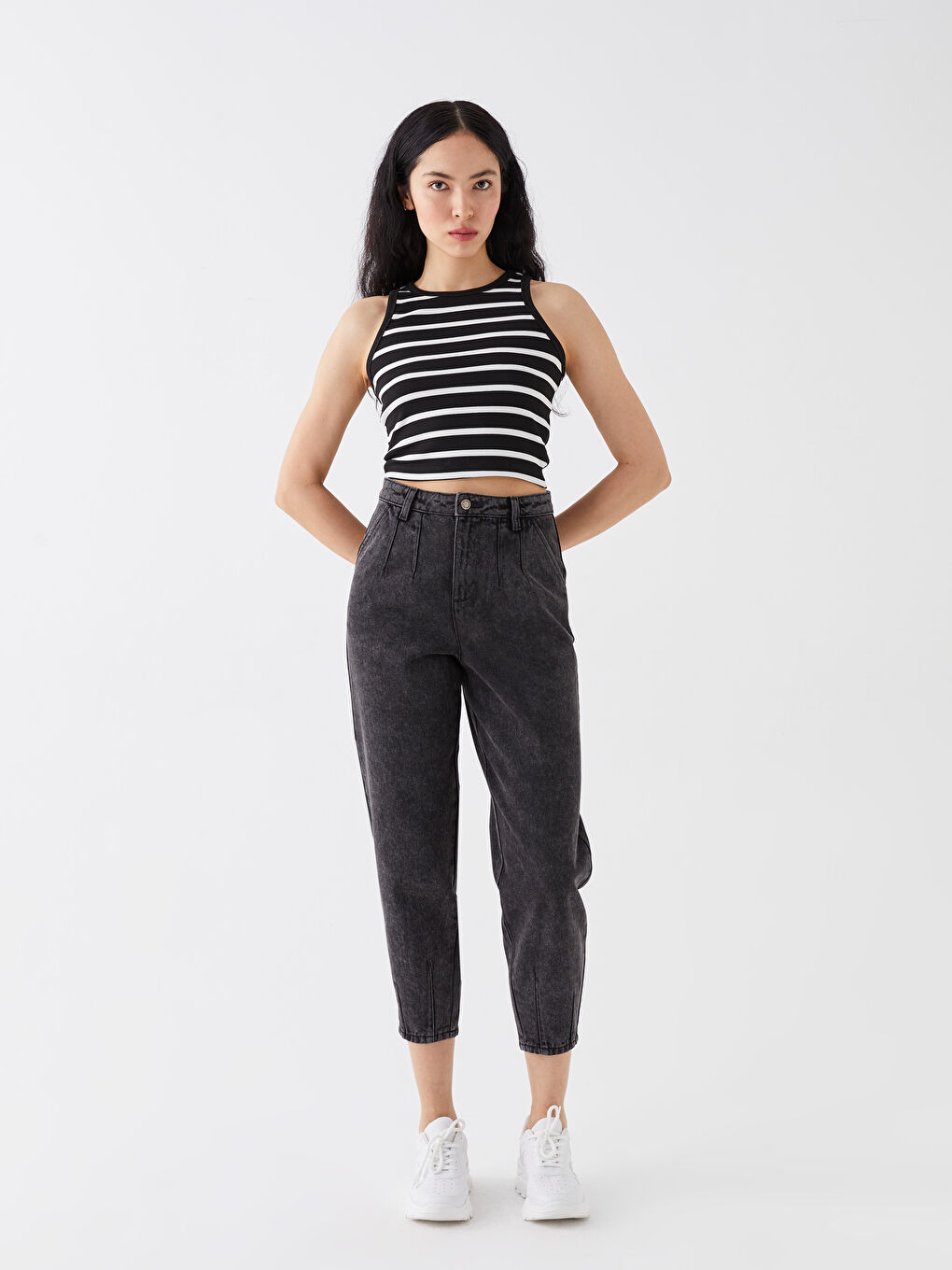 Crew Neck Striped Women's Crop -S3JB10Z8-SZ5