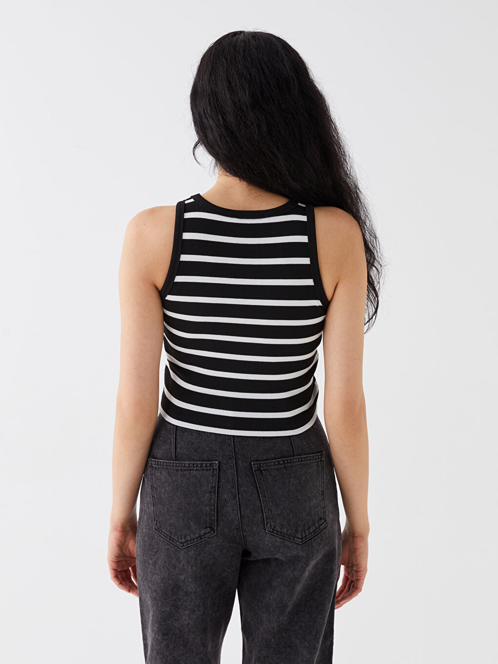 Crew Neck Striped Women's Crop -S3JB10Z8-SZ5