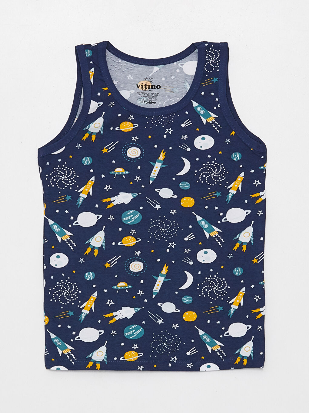 Karışık Bisiklet Yaka Baskılı Erkek Çocuk Atlet 3'lü-1