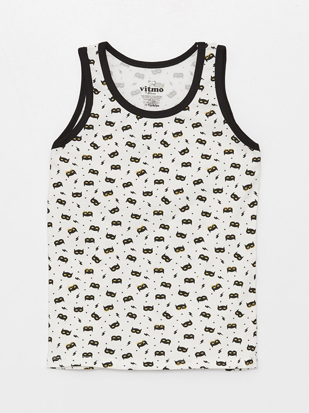 Karışık Bisiklet Yaka Baskılı Erkek Çocuk Atlet 3'lü-3