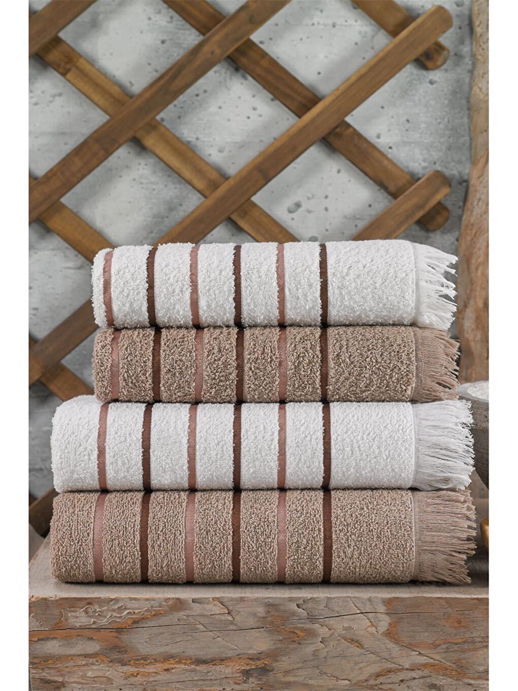 Karışık 4 Parça Banyo Havlu Seti