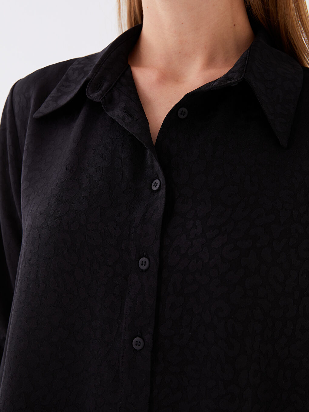 Siyah Desenli Kadın Gömlek Tunik-2