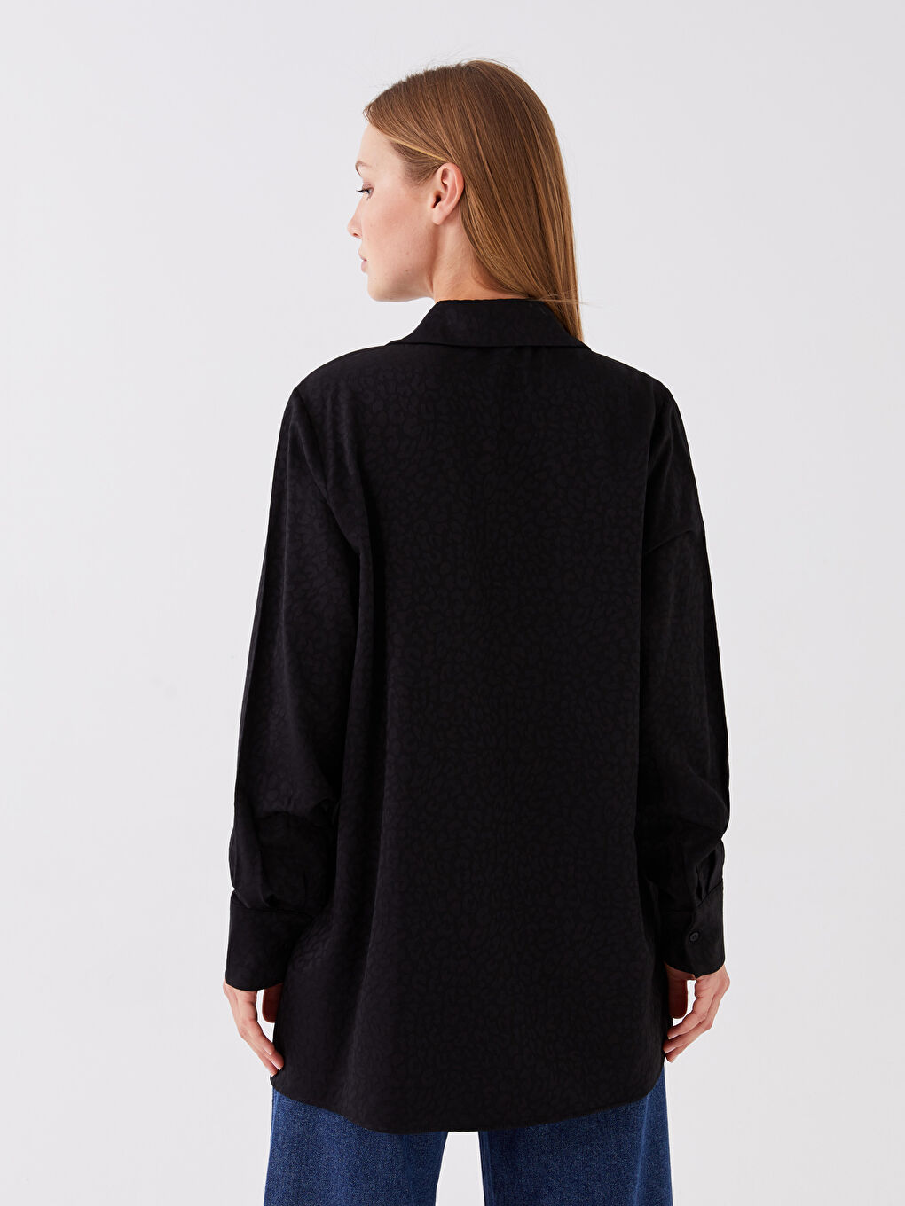 Siyah Desenli Kadın Gömlek Tunik-3