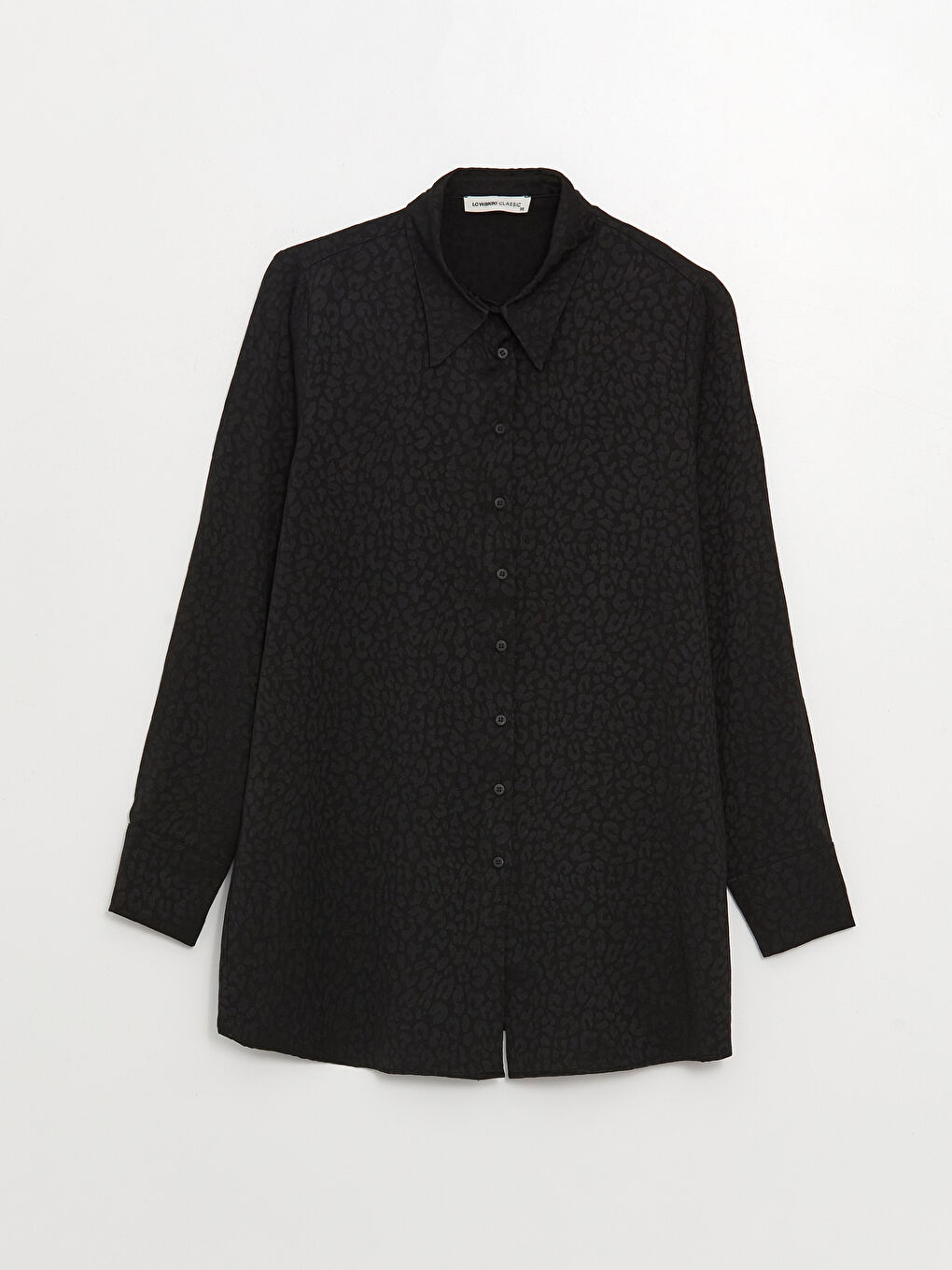 Siyah Desenli Kadın Gömlek Tunik-4