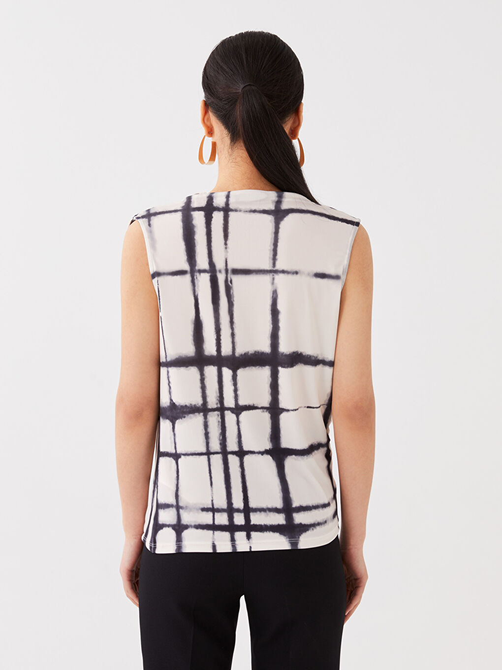 Blouse Fluide à Col Drapé, Imprimée et Froncée pour Femmes-4