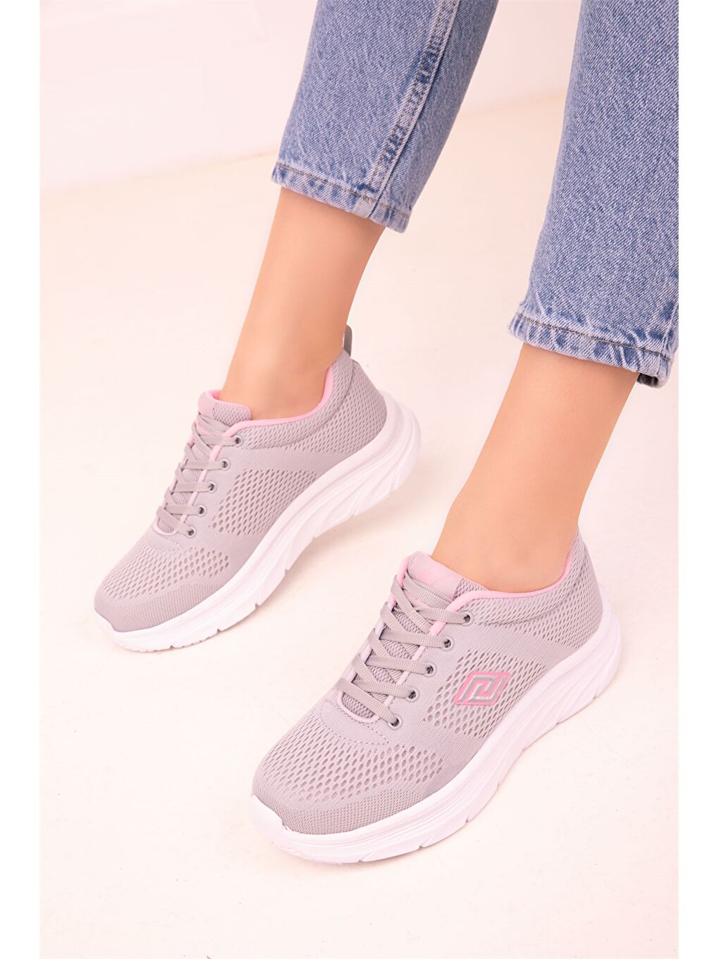 Mavi Bağcıklı Kadın Spor Ayakkabı-3