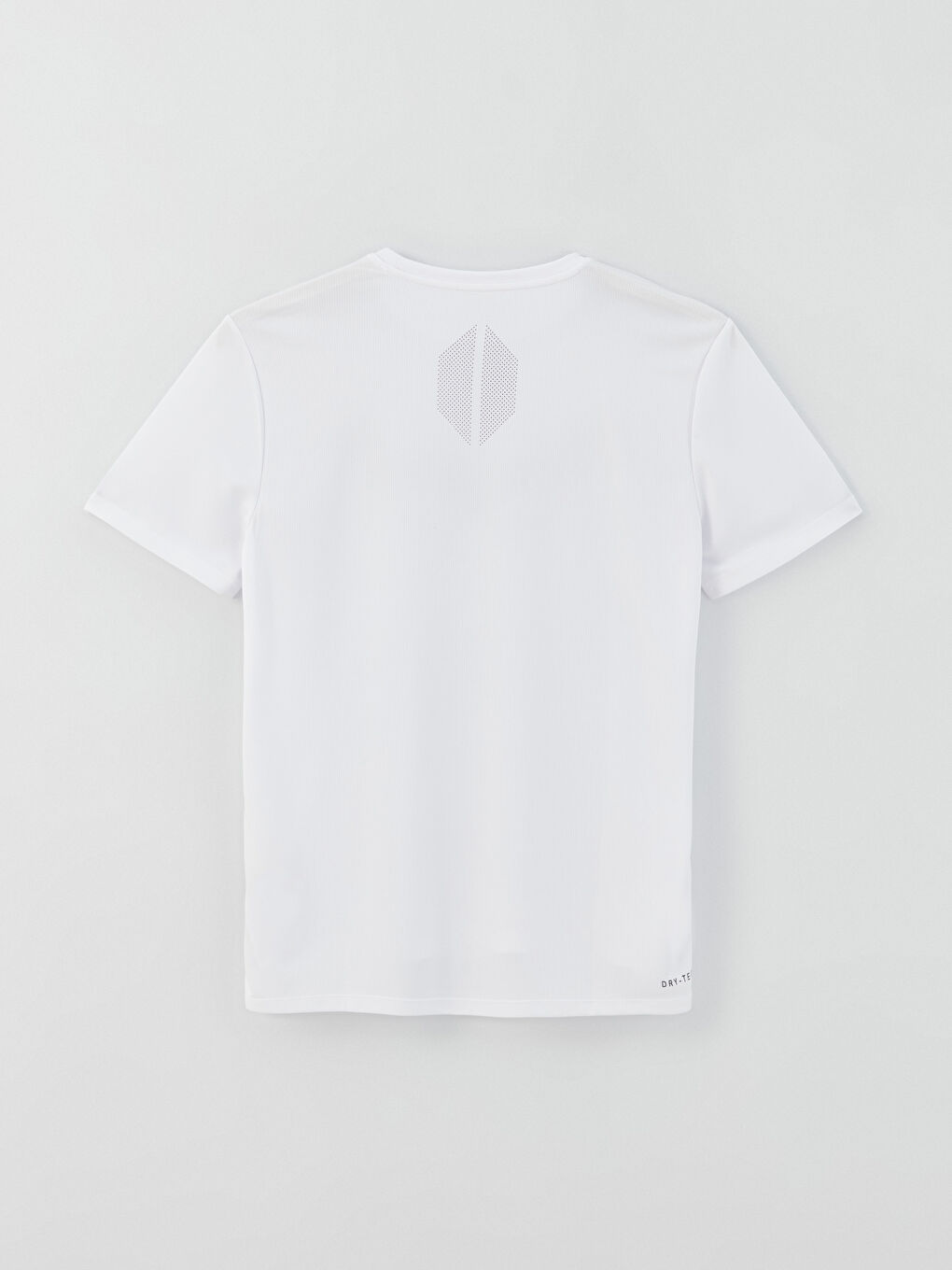 Beyaz Bisiklet Yaka Kısa Kollu Erkek Spor Tişört-6