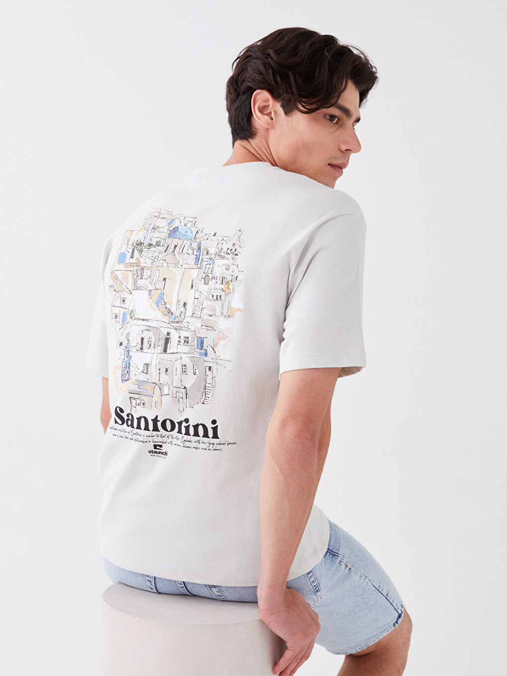 XSIDE Crew Neck Short Sleeve Printed Combed Cotton Men's T-shirt