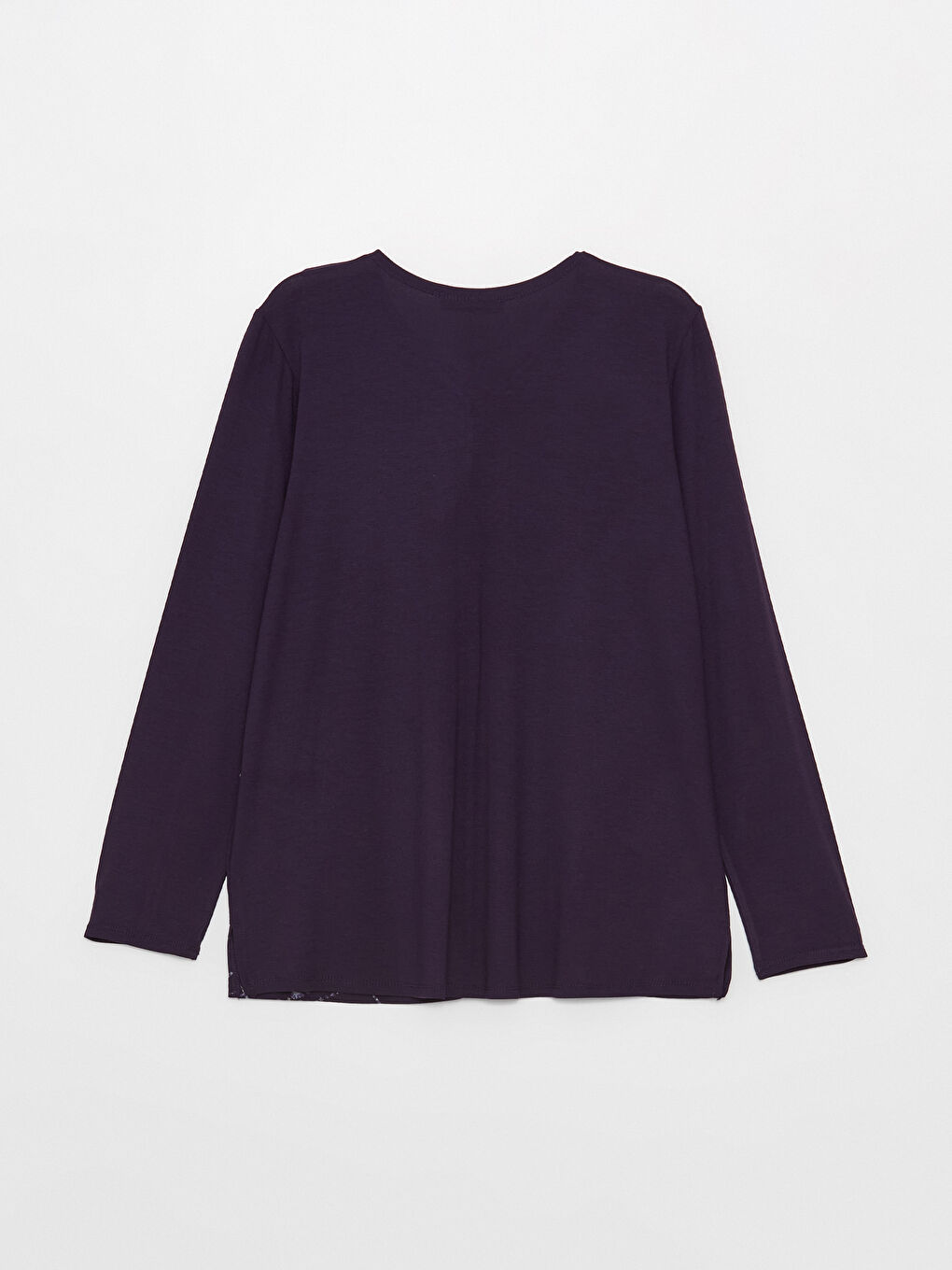 Mürdüm V Yaka Desenli Uzun Kollu Kadın Bluz-6