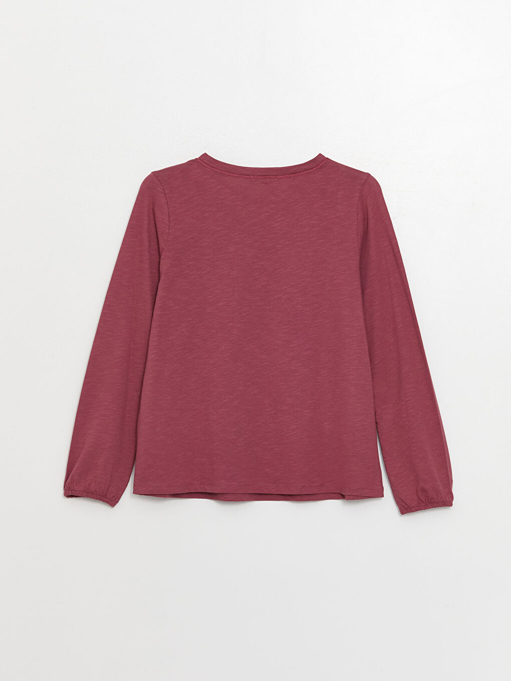 Pembe Bağlamalı Yaka Düz Uzun Kollu Kadın Bluz-6