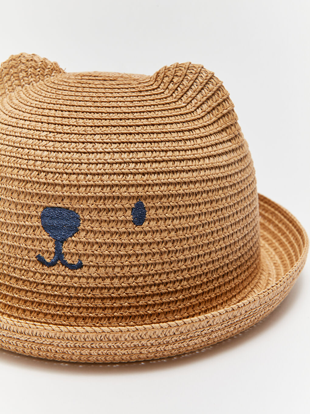 Embroidered Baby Boy Straw Fedora Hat -S3JD36Z1-G7K