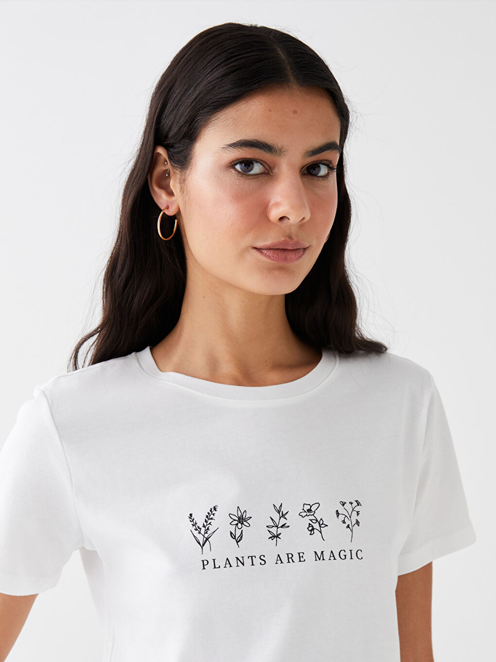 Crew Neck Printed Short Sleeve Women's T-Shirt