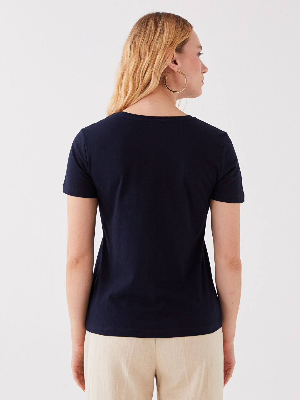 Crew Neck Printed Short Sleeve Women's T-Shirt-4