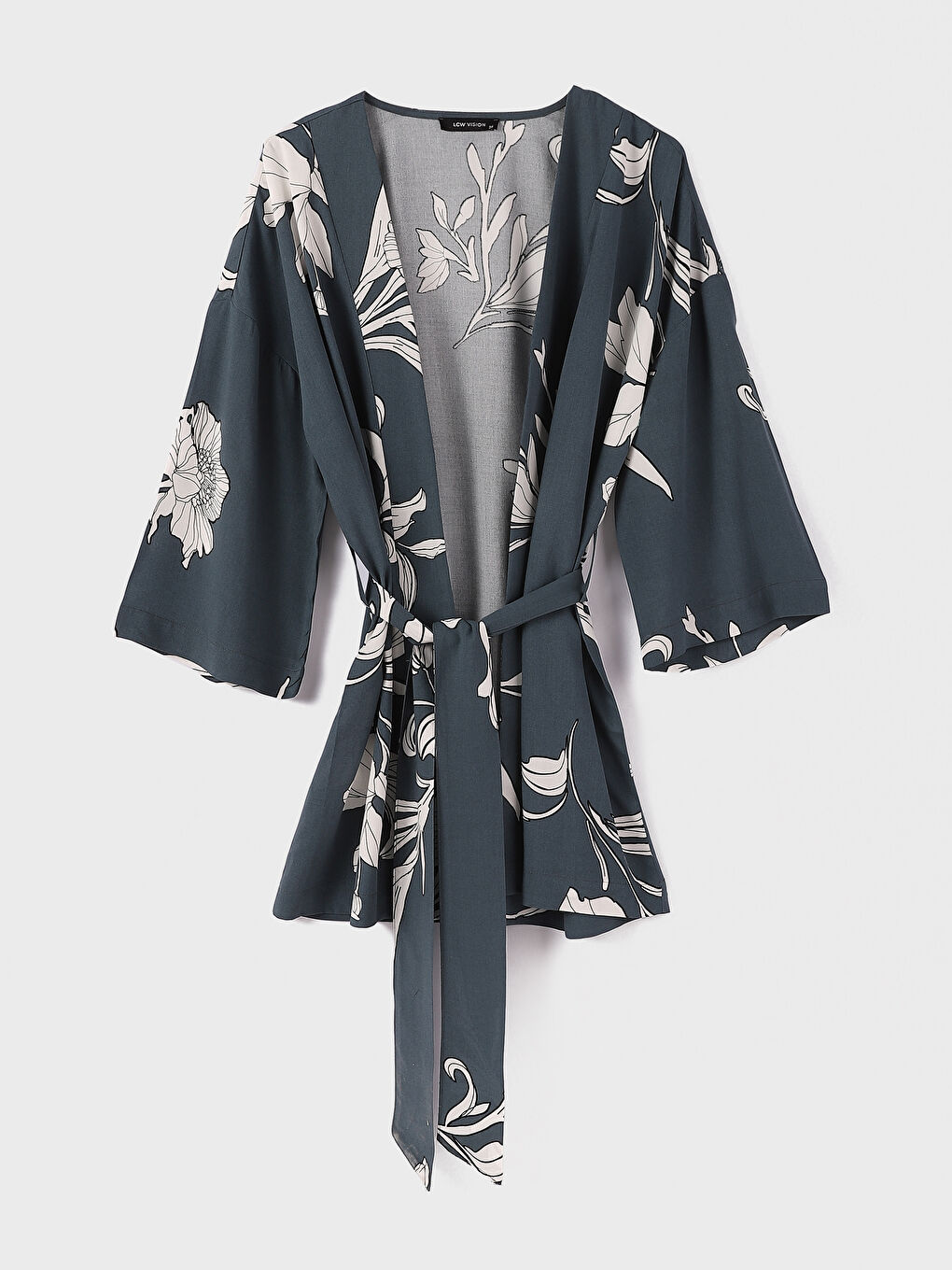 Shawl Collar Patterned Long Sleeve Women's Kimono