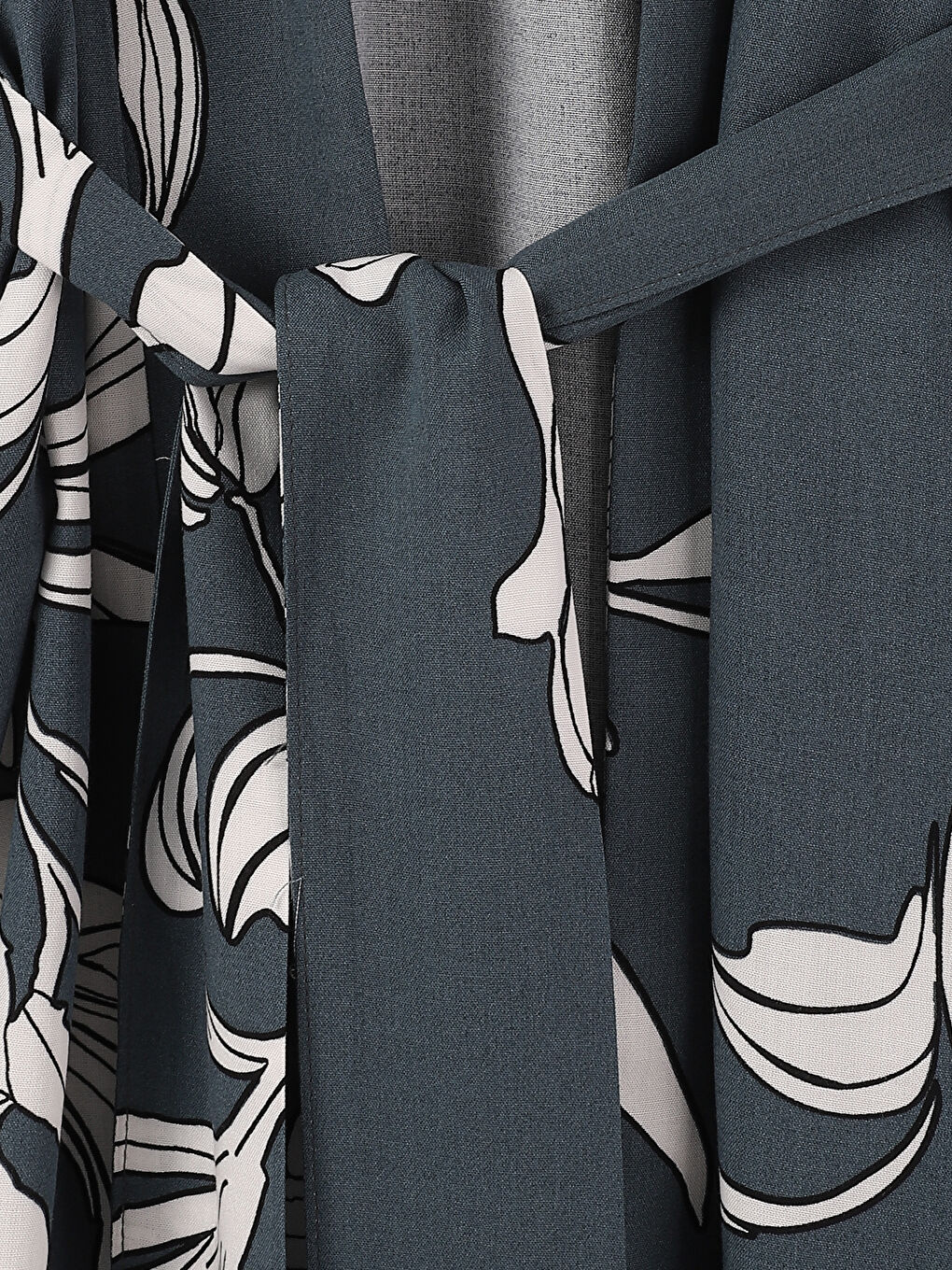 Shawl Collar Patterned Long Sleeve Women's Kimono-1