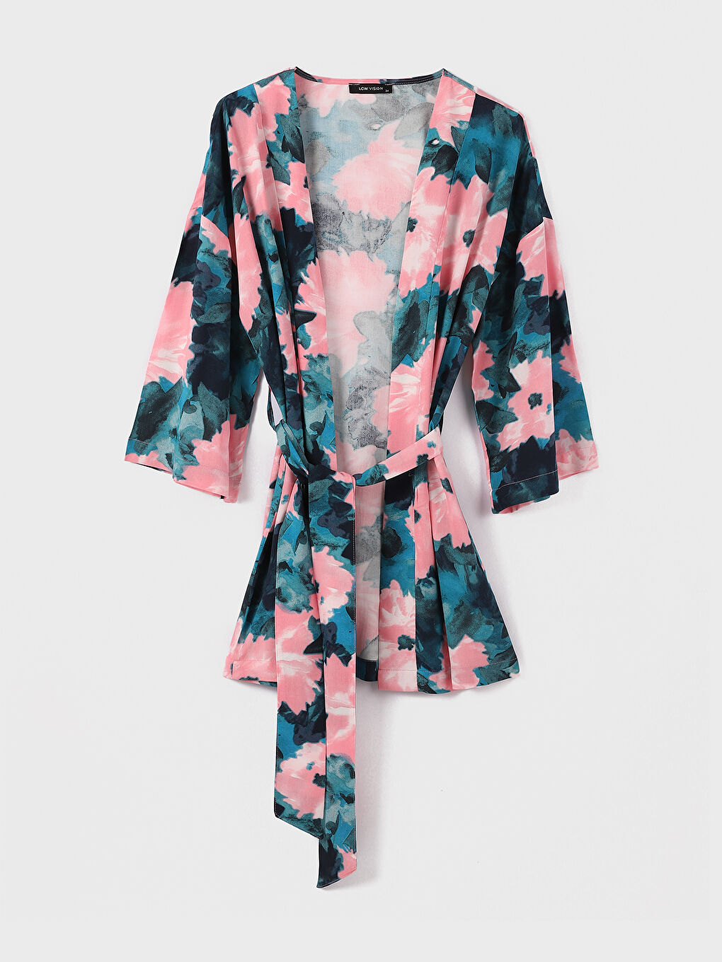 Shawl Collar Patterned Long Sleeve Women's Kimono