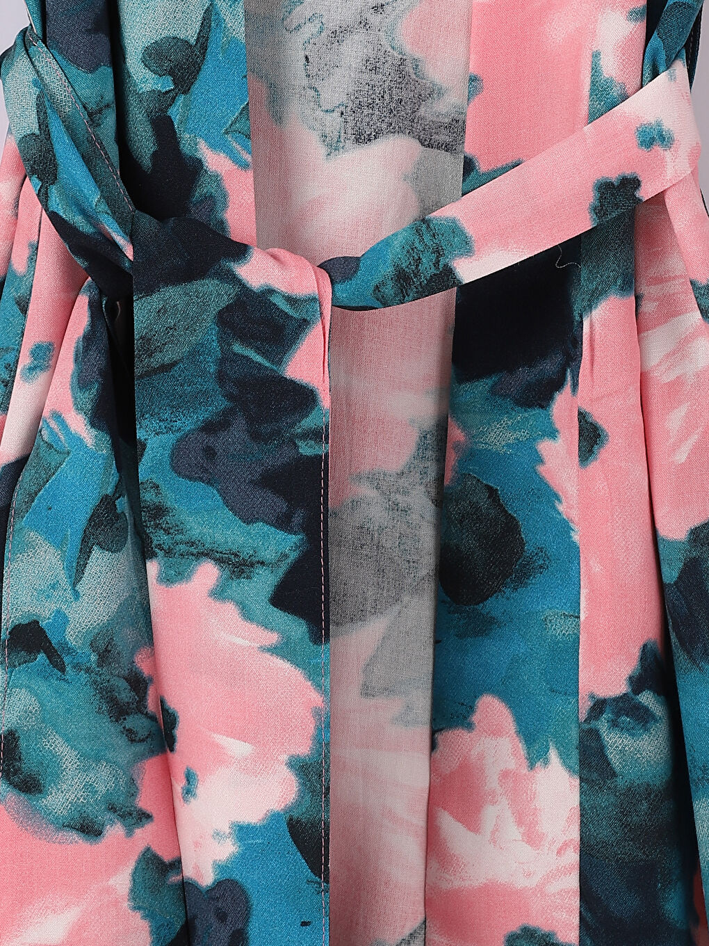 Shawl Collar Patterned Long Sleeve Women's Kimono-3