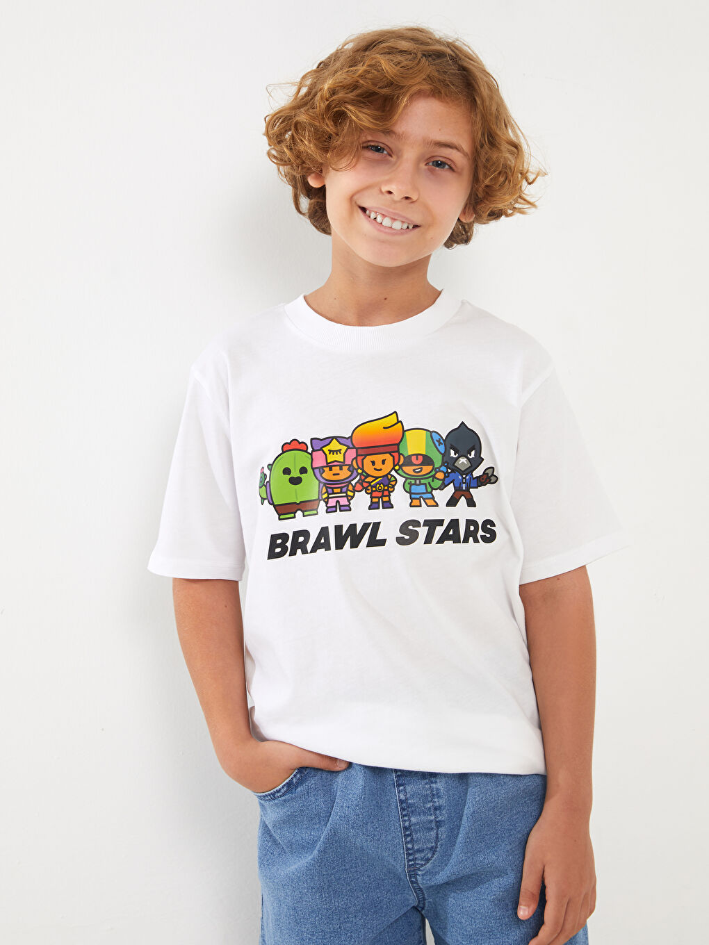 LCW Kids Crew Neck Brawl Stars Printed Short Sleeve Boys' T-Shirt -S3JD49Z4-R9K