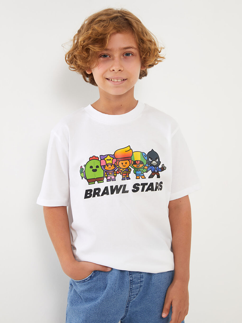 LCW Kids Crew Neck Brawl Stars Printed Short Sleeve Boys' T-Shirt -S3JD49Z4-R9K