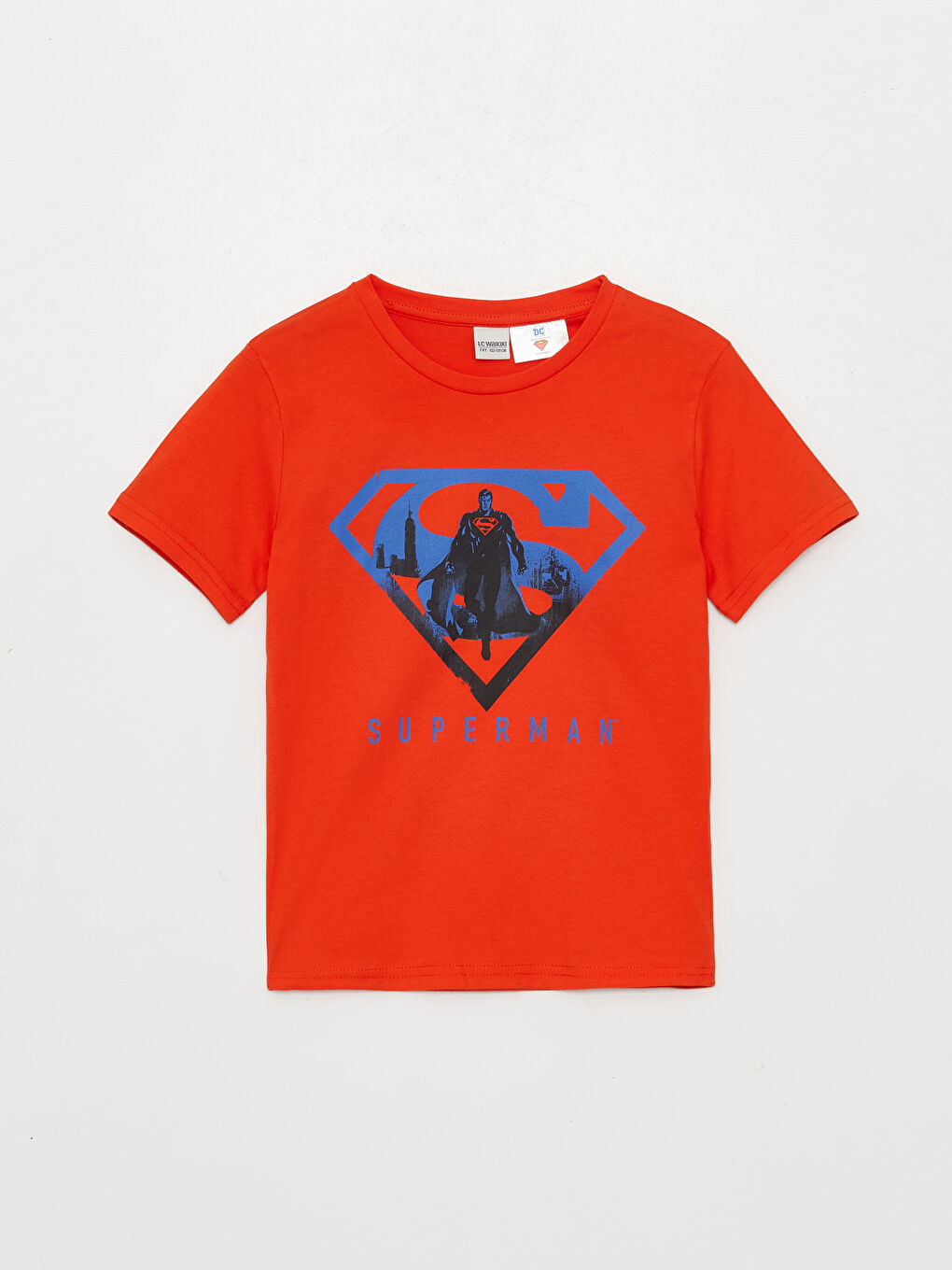 Crew Neck Superman Printed Short Sleeve Boys' T-Shirt