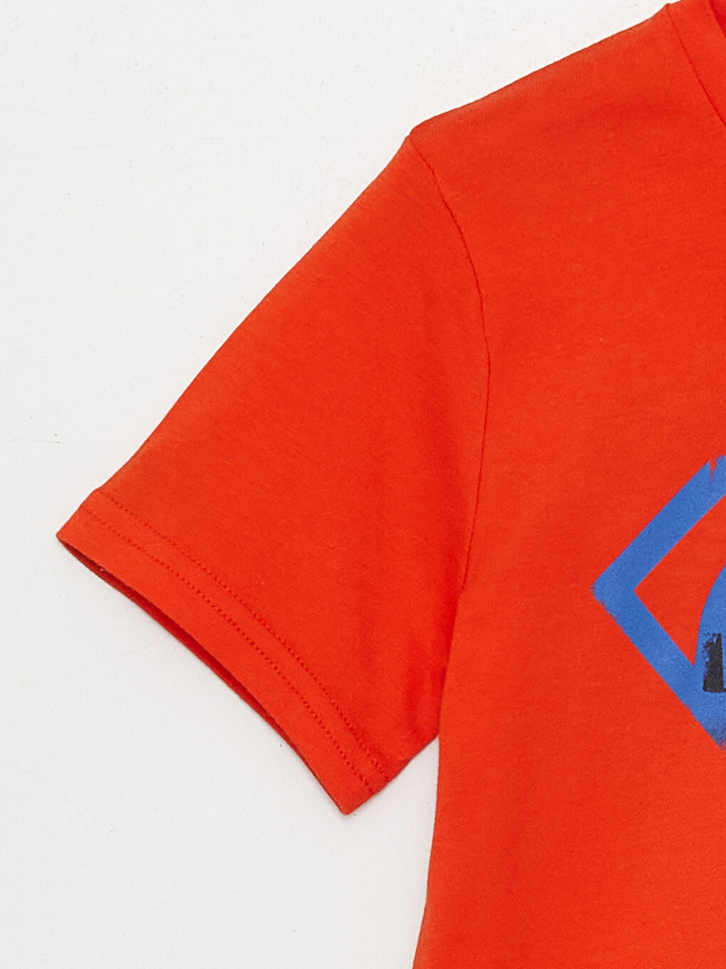 Crew Neck Superman Printed Short Sleeve Boys' T-Shirt-2